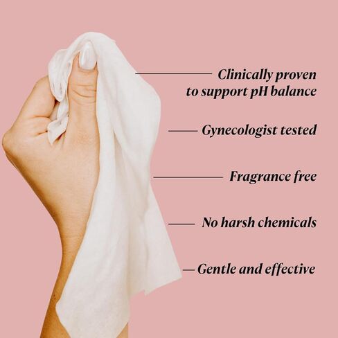 Nakery Pure Refresh Soothing Moisture Wipes For Women 50+, Firming Intimate Cleansing Wipes, pH Balanced With Aloe, Fragrance Free For Dryness, Odor And Sensitive Skin, OB GYN Approved in Kuwait