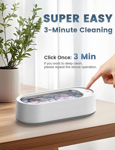 منظف ​​المجوهرات بالموجات فوق الصوتية، آلة تنظيف بالموجات فوق الصوتية احترافية 45 كيلو هرتز للمجوهرات، الخواتم، النظارات، المثبتات، حزام الساعة، أطقم الأسنان، واقي الفم، شفرات الحلاقة، 14.88 أونصة 304 من الفولاذ المقاوم للصدأ (أبيض) in Kuwait