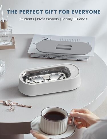 منظف ​​المجوهرات بالموجات فوق الصوتية، آلة تنظيف بالموجات فوق الصوتية احترافية 45 كيلو هرتز للمجوهرات، الخواتم، النظارات، المثبتات، حزام الساعة، أطقم الأسنان، واقي الفم، شفرات الحلاقة، 14.88 أونصة 304 من الفولاذ المقاوم للصدأ (أبيض) in Kuwait