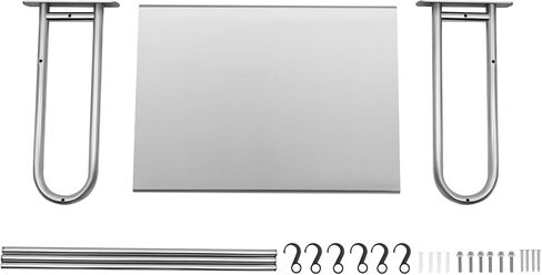 رف فرن الميكروويف مثبت على الحائط، حامل دعامة من الفولاذ المقاوم للصدأ فوق الموقد مع 6 خطافات، رف ميكروونداس للمسكن، الشقة، المطبخ، غرفة النوم، عرض 20.8 × عمق 14.9 × طول 7.1 بوصة in Kuwait