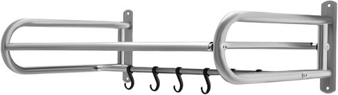 رف فرن الميكروويف مثبت على الحائط، حامل دعامة من الفولاذ المقاوم للصدأ فوق الموقد مع 6 خطافات، رف ميكروونداس للمسكن، الشقة، المطبخ، غرفة النوم، عرض 20.8 × عمق 14.9 × طول 7.1 بوصة in Kuwait