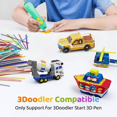عبوة إعادة تعبئة أقلام ثلاثية الأبعاد مكونة من 32 لونًا لـ 3Doodler Start+ قلم ثلاثي الأبعاد، خيوط PCL 2.5 مم درجة حرارة طباعة منخفضة، إجمالي 160 قطعة من خيوط الطباعة ثلاثية الأبعاد متوافقة فقط مع 3Doodler Start+ in Kuwait