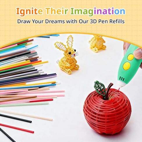 عبوة إعادة تعبئة أقلام ثلاثية الأبعاد مكونة من 32 لونًا لـ 3Doodler Start+ قلم ثلاثي الأبعاد، خيوط PCL 2.5 مم درجة حرارة طباعة منخفضة، إجمالي 160 قطعة من خيوط الطباعة ثلاثية الأبعاد متوافقة فقط مع 3Doodler Start+ in Kuwait