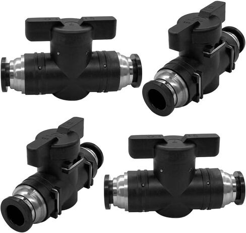 1/4" x 1/4" OD Pneumatic Ball Valve Push to Connect Fittings Air Flow Control Valve Straight Quick Connect Union (Pack of 4) in Saudi Arabia