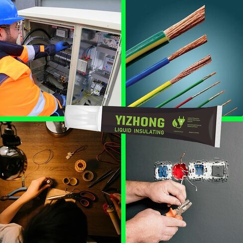 شريط كهربائي سائل من YIZHONG، أسود - طلاء عازل مقاوم للماء وسريع الجفاف لإصلاح الأسلاك، ودرجة حرارة عالية ومانع تسرب مطاطي مقاوم للهب in Kuwait