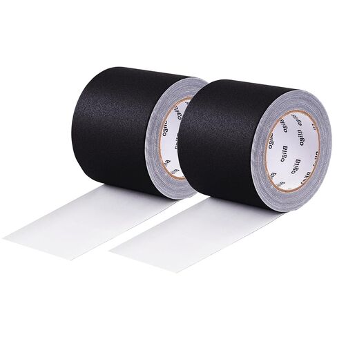 شريط لاصق أسود احترافي مقاس 3 بوصة × 30 ياردة، بدون بقايا، مقاوم للماء، غير عاكس، سهل التمزق، شريط قماشي متعدد الأغراض غير لامع للمسرح والاستوديو والمشروعات اليدوية in Kuwait