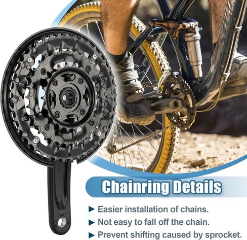 طقم كرنك للدراجة 170 مم - حلقة ثلاثية 42/32/22T، متوافقة مع 6/7/8 سرعة | ترقية سهلة للدراجات الجبلية/المدينة | أذرع مصنوعة من خليط معدني لدراجات المدينة، والدراجات الدهنية، والدراجات الإلكترونية، والدراجات القابلة للطي in Saudi Arabia