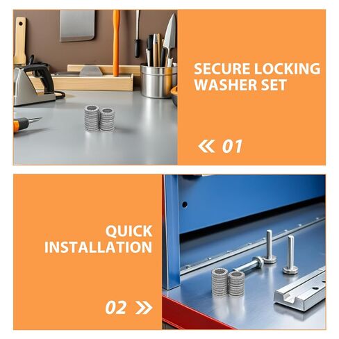 Garneck 30pcs Manganese Steel Wedge Locking Washers Double Stack Anti-loosening for Industrial Machinery Bolts Screws Noise Vibration Control Safety Washers in Kuwait