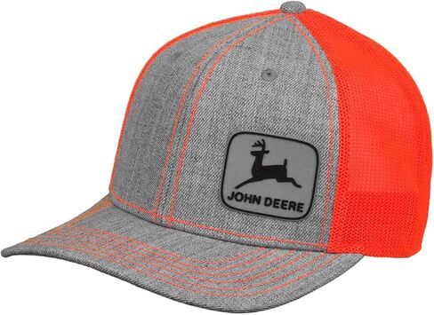 John Deere Heather Gray Twill & Mesh Back Hat ، تصحيح المطاط in Saudi Arabia