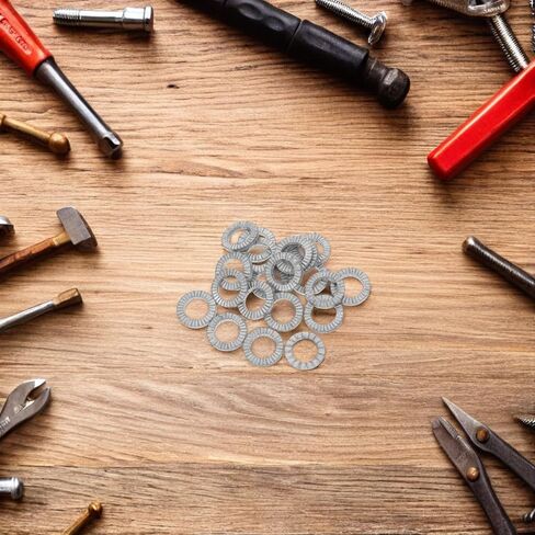 Garneck 30pcs Manganese Steel Wedge Locking Washers Double Stack Anti-loosening for Industrial Machinery Bolts Screws Noise Vibration Control Safety Washers in Kuwait