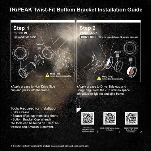 Press-Fit Bottom Bracket for PF30A (46mm) w/Ceramic Bearings for 24mm Shimano Hollowtech II Road/MTB Crankset, Compatible w/Cannondale Frame only in Kuwait