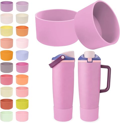 Silicone Boot for Owala 30oz & 40oz FreeSip Sway Bottles & Tumblers - Non-Slip, Scratch-Resistant, Stability Enhancer, Available in 12 Colors (Lilac Bloom) in Kuwait