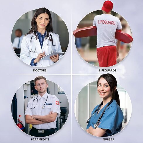 ASA TECHMED Lifeguard Fanny Pack مع مقياس ضغط الدم اللاسائلي، الكفة اليدوية لضغط الدم، سماعة الطبيب، درع الإنعاش القلبي الرئوي، مقص EMT، ساعة ممرضة وإكسسوارات، مجموعة الإسعافات الأولية الحمراء in Saudi Arabia
