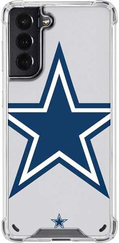 حافظة هاتف Skinit الشفافة متوافقة مع هاتف Galaxy S21 5G - تصميم شعار كبير مرخص رسميًا من NFL Dallas Cowboys in Saudi Arabia