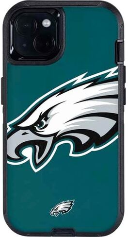 ملصق هاتف Skinit متوافق مع OtterBox Defender iPhone 15 Plus - تصميم شعار كبير مرخص رسميًا من NFL Philadelphia Eagles in Saudi Arabia