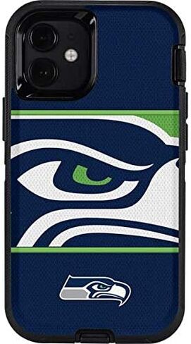 غلاف هاتف من Skinit متوافق مع حافظة OtterBox Defender لهاتف iPhone 12 Mini - تصميم مرخص رسميًا من الدوري الوطني لكرة القدم الأمريكية NFL Seattle Seahawks Zone Block in Saudi Arabia