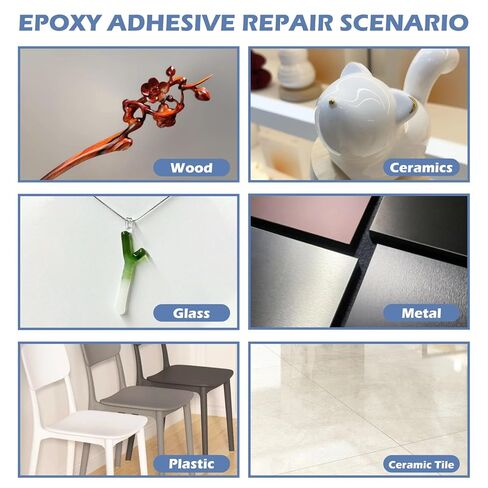 غراء إيبوكسي لمدة 30 دقيقة، 8.8 أونصة، مواد لاصقة إيبوكسي شفافة قوية ومتينة، إصلاح سريع، 2 جزء من غراء إيبوكسي علاج سريع شفاف للمعادن والخشب والبلاستيك والزجاج والسيراميك in Kuwait