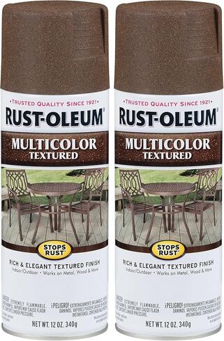 Rust-Oleum 223523 Stops Rust Multi-Color Textured Spray Paint, 12 Ounce, Autumn Brown,Count 1(Pack of 2) in Kuwait