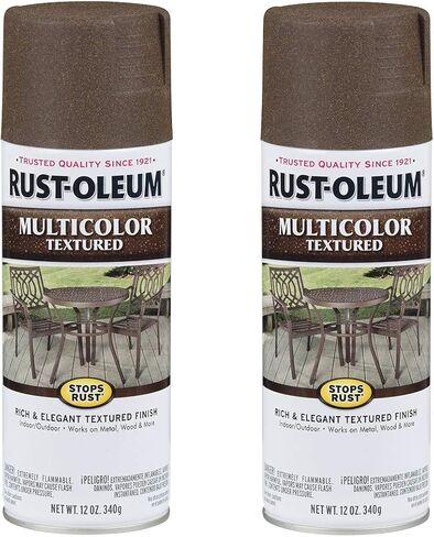 Rust-Oleum 223523 Stops Rust Multi-Color Textured Spray Paint, 12 Ounce, Autumn Brown,Count 1(Pack of 2) in Kuwait