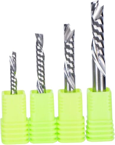 10 قطع من كربيد التنجستن مطحنة نهاية فلوت واحدة طحن 3.175/4/6 مم لأعلى ولأسفل قطع واحدة فلوت حلزوني من الكربيد أدوات تقطيع لقطع لوح كثافة لوح الأكريليك العضوي (3.175 × 17) in Kuwait