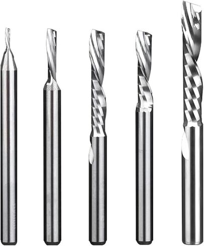 50pcs/Set O Flute Aluminium Router Bits 3.175/4/5/6/8mm Single Flute Down Cut Spiral Milling Cutter CNC End Mill Tungsten Carbide Milling Cutter(6x15 50PCS) in Saudi Arabia