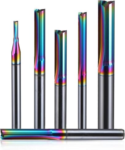 10 قطعة قاطعة طحن ذات فتحة مستقيمة مزدوجة الحواف 3.175 مم 4 مم 6 مم 2 مزامير DLC طلاء فتحة مستقيمة قاطعة طحن من الفولاذ التنغستن لقم توجيه ذات فتحة مستقيمة (6.0 × 22 × 50 لتر) in Kuwait