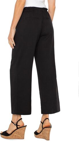 Liverpool Womens Pull on Tie Waist Wide Leg Ankle Pant 26" in Saudi Arabia