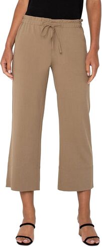 Liverpool Womens Pull on Tie Waist Wide Leg Ankle Pant 26" in Saudi Arabia