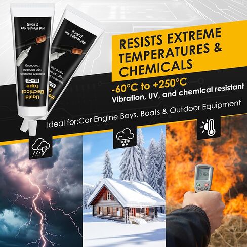 شريط كهربائي سائل 8 أونصة/240 مل، شريطان سائلان 4 أونصة 120 مل، غراء مانع للتسرب جاف وسريع مقاوم للماء، مانع التسرب الكهربائي، غراء الأسلاك، للاستخدام الداخلي/الخارجي، إصلاح السيارات البحرية/الخارجية in Kuwait