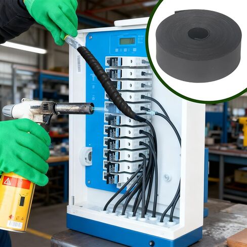 1 Inch Heat Shrink Tape, 16.4 Ft Rolls Adhesive Lined Shrink Wrap Roll,Shrinkable Tubing for Electrical Wiring, Waterproof Seal Activates Upon Heating - Black in Kuwait