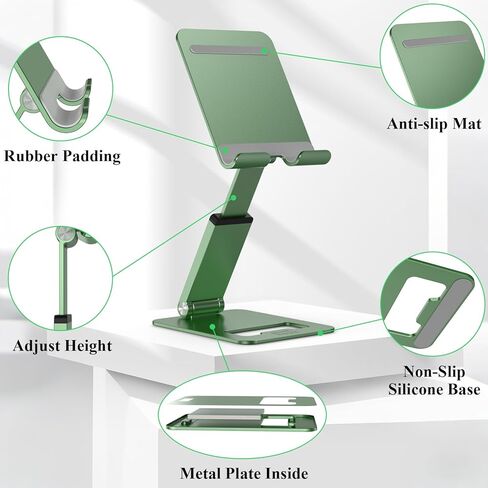 Minthouz Phone Stand, Extendable & Foldable Mobile Phone Stand, Angle/Height Adjustable Phone Holder Compatible with iPhone 16 15 14 13 Pro Max and More 4.7"-7.9" Phones-Gold in Kuwait