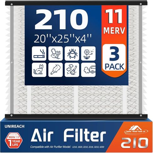 2 حزمة 210 فلتر هواء بديل، MERV 11، الحجم الفعلي: 20.47 بوصة × 25.6 بوصة × 3.94 بوصة، الحجم الاسمي: 20 بوصة × 25 بوصة × 4 بوصة، فلتر فرن HVAC، متوافق مع موديلات AprilAire 1210، 1620، 2210، 2216، 3210، 4200 in Kuwait