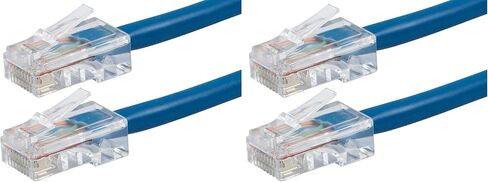 Monoprice Cat6 Ethernet Patch Cable - 1 Feet - Blue | Network Internet Cord - RJ45, Stranded, 550Mhz, UTP, Pure Bare Copper Wire, 24AWG - Zeroboot Series (Pack of 2) in Kuwait