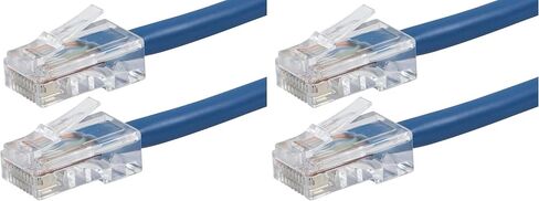 Monoprice Cat6 Ethernet Patch Cable - 1 قدم - الأزرق | Network Internet Cord - RJ45 ، تقطعت بهم السبل ، 550 ميجا هرتز ، UTP ، سلك النحاس العاري النقي ، 24AWG - Zeroboot Series (حزمة 2) in Kuwait