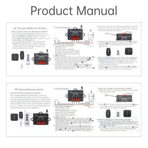 تيار مستمر 5 فولت-48 فولت 10A إلى الأمام عكس التحكم عن بعد التبديل الخطي المحرك تحكم ونش الملف اللولبي التتابع المقاولين ، التبديل العكسي إلى الأمام in Kuwait