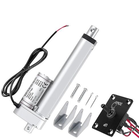 AWINLI 12V 4 Inch Linear Actuator,Heavy Duty 660Lbs(3000N) Speed 5mm/s Waterproof IP54 Electric Actuator with Reverse Polarity Control Switch for RV,Automotive,Industrial (100mm) in Kuwait