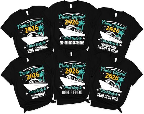 Cruise Crew Most Likely Shirt, Matching Family Cruise Shirts 2025, Cruise Crew 2025 T-Shirt, Funny Vacation Shirts for Groups in Kuwait