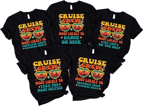 Cruise Crew Most Likely Shirt, Matching Family Cruise Shirts 2025, Cruise Crew 2025 T-Shirt, Funny Vacation Shirts for Groups in Kuwait