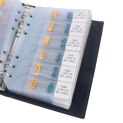 1300PCS 130 Values Resistor Kit 1/4W ±1% 1 Ohm-3M Ohm Metal Film Fixed Resistor Assortment Set RoHS Compliant for Electronic Circuits and DIY Projects (130 Values-1300PCS) in Kuwait