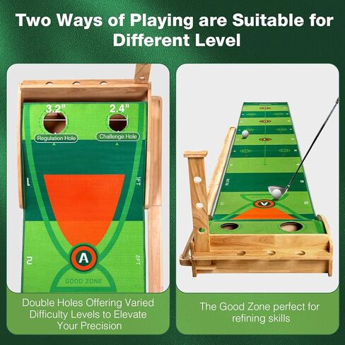 Wekin Indoor Putting Green with Auto Ball Return,11 Foot Golf Practice Putting Mat,Ideal Training Putting Mat for Beginners & Advanced Players in Kuwait