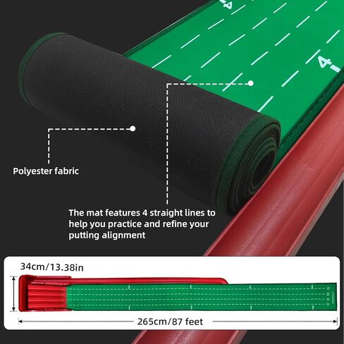 CRESTGOLF Precision Flip Putting Mat with Physical Feedback System – Engineer-Grade Composite, Automatic Ball Return, Expandable Ecosystem for Serious Practice 8 feet(Indoor Putting Green & Golf Game) in Kuwait