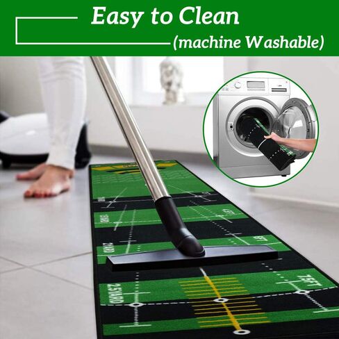 حصيرة الجولف الخضراء مقاس 10 أقدام × 20 بوصة، سجادة مساعدة للتدريب، سجادة وضع علامات المسافات المتعددة، سجادة وضع الجولف بظهر مضاد للانزلاق للأماكن الداخلية/الخارجية، سجادة ضرب لعشاق الجولف in Kuwait