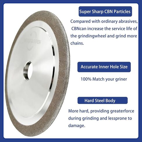 CBN Chainsaw Grinding Wheel 5-3/4 inch,3/16" Thick,7/8" Arbor for 3/8" and .404 Pitch Steel Chains(3/16 inch Thick) in Kuwait