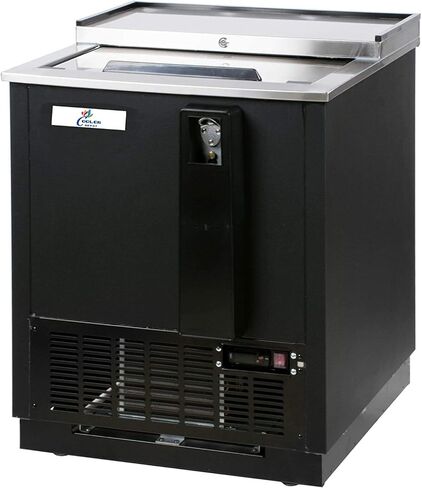 Horizontal Bottle Cooler Deep Well 25" Width NSF Certified Commercial beer bottle Refrigerator Black 33°-38°F Top-Loading in Kuwait