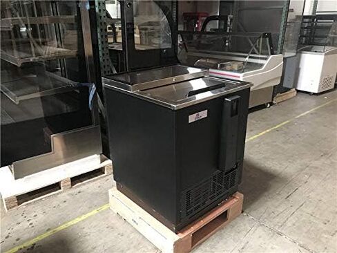 Horizontal Bottle Cooler Deep Well 25" Width NSF Certified Commercial beer bottle Refrigerator Black 33°-38°F Top-Loading in Kuwait