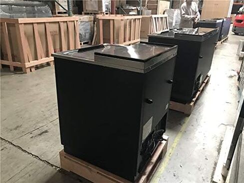 Horizontal Bottle Cooler Deep Well 25" Width NSF Certified Commercial beer bottle Refrigerator Black 33°-38°F Top-Loading in Kuwait