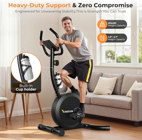 دراجة التمرين دراجات ثابتة للمنزل قابلة للتعديل في الأماكن المغلقة لركوب الدراجات دراجة مقاومة مغناطيسية للتمرين مع مقعد مريح متعدد الوظائف، شاشة LCD، 264 رطل أسود in Kuwait