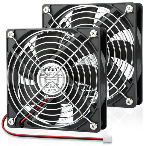 12V DC Cooling Fan 120mm x 25mm 2Pin Brushless Case Fan for PC Desktop Computer Hard Drive Amplifier PSU Powered Supply 2PCS in Kuwait