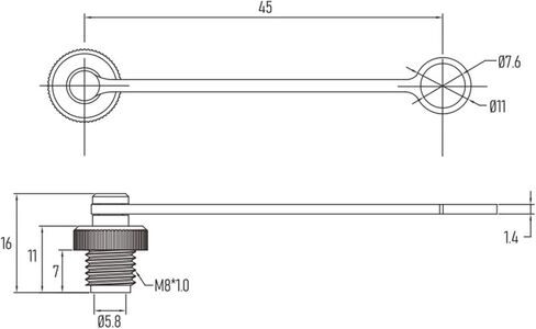 M8 female connector with dust cover, stainless steel, waterproof grade IP68, with wire ring in Kuwait