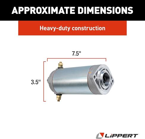 Lippert Replacement Hydraulic Pump Motor for Unidirectional Power Unit RV Leveling Systems with Heavy-Duty Construction, 7.5" Height - 179327 in Saudi Arabia